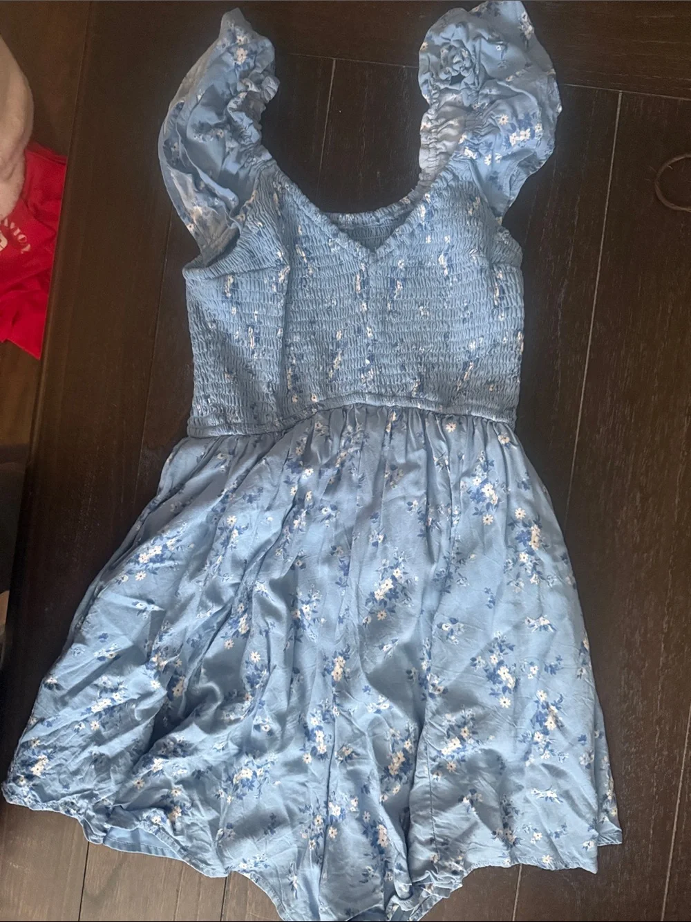 Hollister Light Blue Floral Smocked Romper - Picture 1 of 3